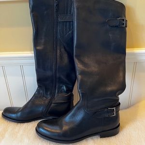 Italian Leather Boots, Black, Size 7.5, like new